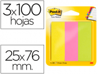 Mininotas Post-it 671/3 rosa, verde, amarillo neon