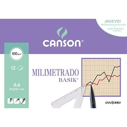 Minipack papel milimetrado A4, 12 hojas de 100 gr/m², Guarro Basik 040-6323 Minipack papel milimetrado A4, 12 hojas de 100 gr/m², Guarro Basik 040-6323