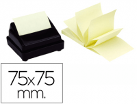 Taco de 100 notas adhesivas en zig-zag de 75x75mm amarillo pastel