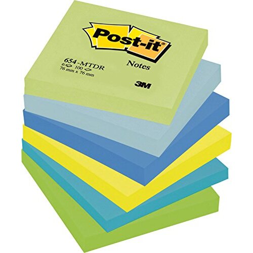 6 Tacos de Notas Post-It colores ultraintensos 76x76 mm 6 Tacos de Notas Post-It colores ultraintensos 76x76 mm