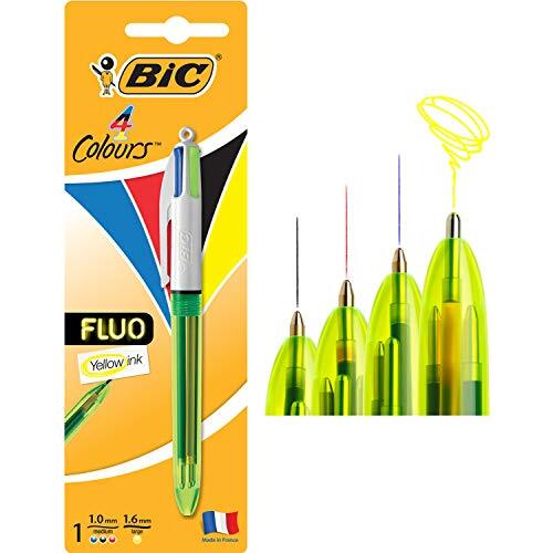 Bolígrafo Bic 4 colores, cuerpo fluorescente Bolígrafo Bic 4 colores, cuerpo fluorescente