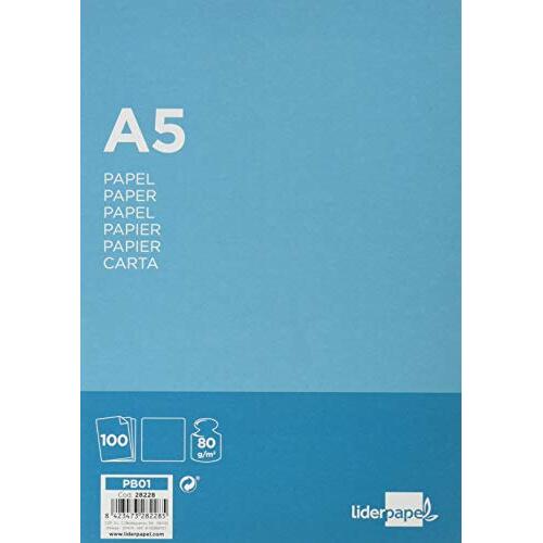 Papel cuartilla (Din A5) de 80 gramos, paq 100h, blanco Papel cuartilla (Din A5) de 80 gramos, paq 100h, blanco