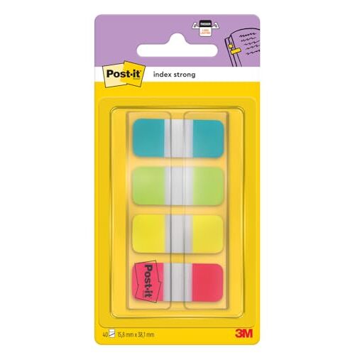 Post-It Index - Pack 4×10 banderitas Post-It rígidas (amarillo, rojo, turquesa y verde lima) Post-It Index - Pack 4×10 banderitas Post-It rígidas (amarillo, rojo, turquesa y verde lima)
