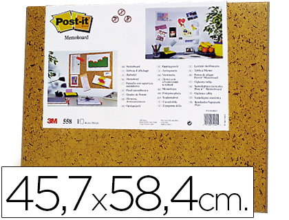 Pizarra Autoadhesiva de Notas 558 Post-it®, Corcho, 30 cm x 40 cm, 1/  Paquete
