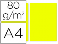 Paquete papel 100 hojas Din A4 80 g/m² amarillo limón Liderpapel