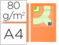 Papel color q-connect Din A4 naranja intenso paquete de 500 hojas