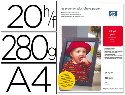 Papel fotográfico HP Premium Plus Din A4 de 300g