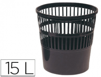 Papelera de rejilla 119, color negro, medida 27.5x27.5 cm
