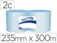 Paquete 2 bobinas papel industrial 100% celulosa Amoos de 300m