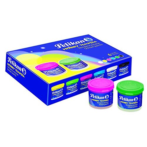 Pelikan Hobby Tempera - Set 6 témperas escolares (40 ml) más pincel