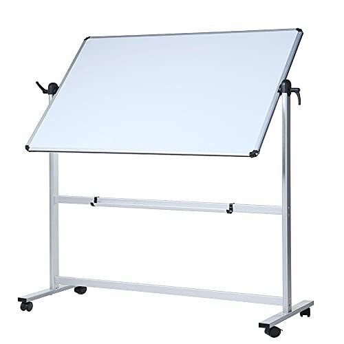 Pizarra con ruedas volteable de doble cara con tablero magnético 110×75 cm Pizarra con ruedas volteable de doble cara con tablero magnético 110×75 cm