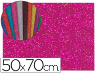 Plancha de goma EVA con purpurina 50x70 cm rosa