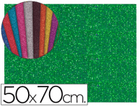 Plancha de goma EVA con purpurina 50x70 cm verde