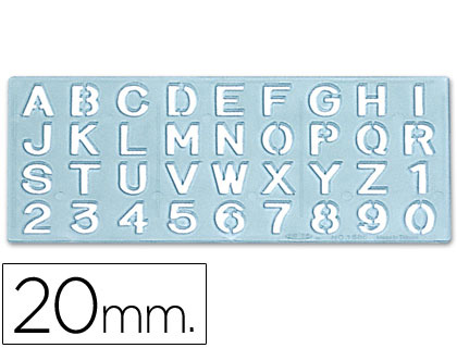 Plantilla de letras y números 20 mm