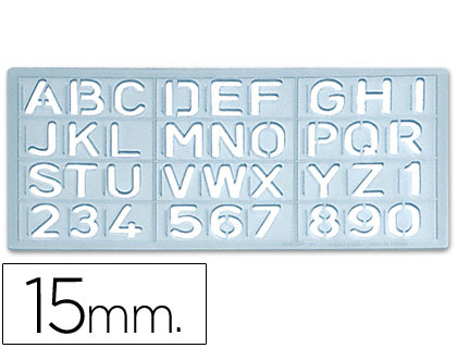Sábana piso Invalidez Plantilla de rotular | Letras y números | Altura de letra 15 mm