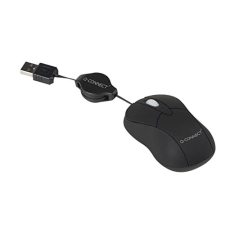 Ratón pequeño para portátil con enrollador de cable USB