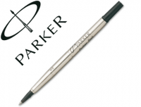 Recambio bolígrafo roller Parker, negro, trazo fino, 0.5 mm