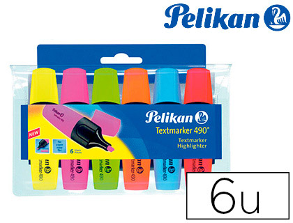Lote de 6 Pelikan fluorescentes Textmarker 490 colores surtidos