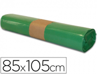 Rollo 10 bolsas basura verdes de 85x105 cm