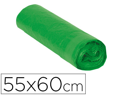  15 bolsas 23 litros verde (55x60 cm)