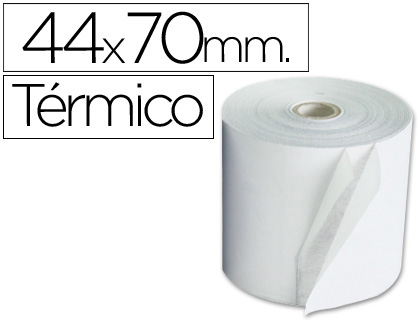 Rollos papel térmico 44x70 envase de 10 unid