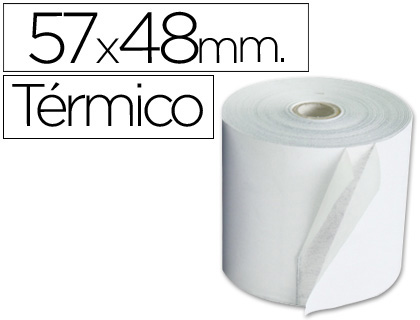 Rollos papel térmico 57x48 envase de 10 unidades
