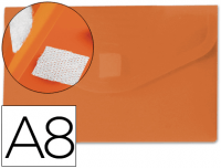 Sobre plástico A8 para tarjeta visita naranja