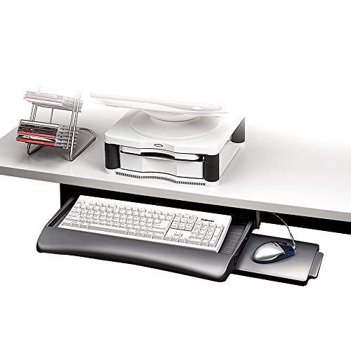 Fellowes - Bandeja para colocar el teclado bajo la mesa, 3 alturas (44, 54 y 64 mm) Fellowes - Bandeja para colocar el teclado bajo la mesa, 3 alturas (44, 54 y 64 mm)