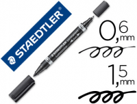 Staedtler Lumocolor Permanent Duo 348 negro, rotulador permanente