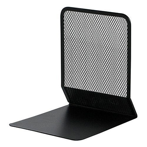 Juego sujetalibros negros de rejilla metálica, 135×152×165 mm