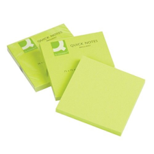 Taco notas adhesivas 75x75mm, 80h, fluor verde