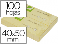 Taco 100 notas adhesivas amarillas de 40x50mm
