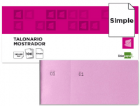 Talonario de caja grande (14.5x6 cm) color rosa