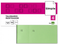 Talonario de caja grande (14.5x6 cm) color verde