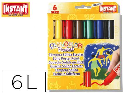 Témpera sólida Playcolor Pocket 6 colores