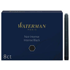 Waterman - Pack 8 cartuchos largos de tinta estándar para plumas, color negro