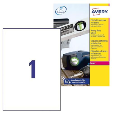 Avery - Caja 20 etiquetas A4 de poliéster, color blanco, resistentes al agua y la intemperie