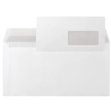 Caja 500 sobres blancos DIN DL 110x220, ventana derecha, 90g