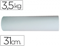 Rollo papel embalaje, papel blanco Kraft, 31 cm ancho, 150 metros
