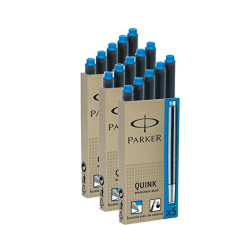 Parker Quink - Pack de 3×5 cartuchos tinta plumas, azul