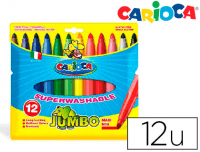 Rotuladores Carioca bolsa Jumbo 12 colores