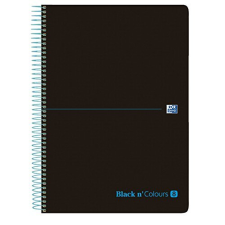 Cuaderno Oxford 8 asignaturas A4+ 160h 5x5 negro/turquesa