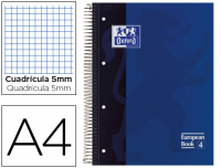 Oxford Europeanbook A4+ con 80h de 90g y cuadrícula 5x5 azul