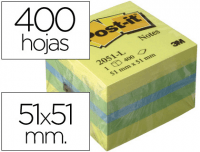 Cubo de 400 mininotas Post-It Limón de 51x51 mm