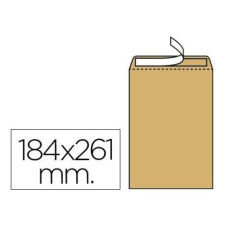 Bolsas 184x261 mm kraft marron 90g, caja 250