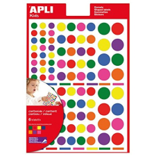 Gomets Apli 12970, multicolor circulos, 624u