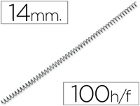 100 Espirales metálicas negras paso 64 5:1 14 mm