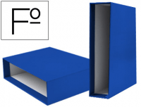 Caja para archivador folio Liderpapel con lomo 82 mm azul