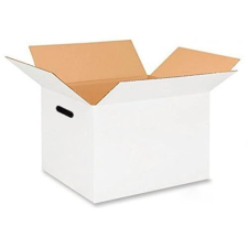 Caja blanca gruesa con asas