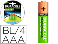 4 Pilas recargable Duracell StayCharged de alta capacidad AAA